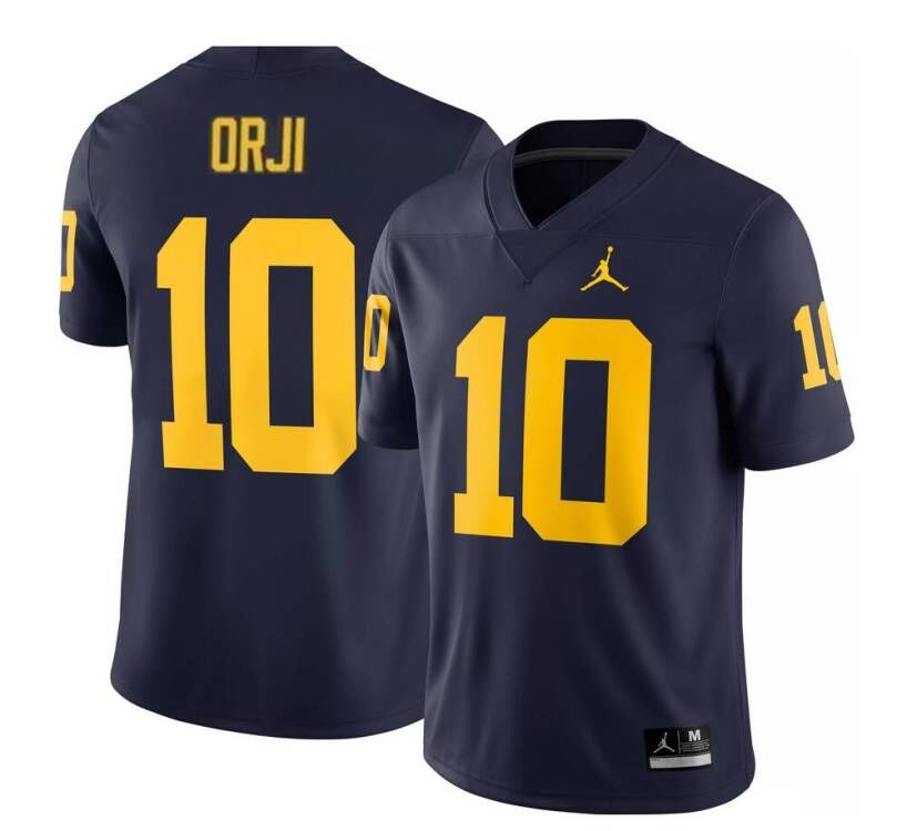 Men's Michigan Wolverines #10 Alex Orji Navy Stitched Jersey